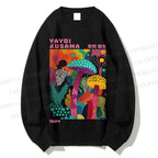 Unisex Yayoi Kusama Multicolor Mushroom Printed Sweatshirt