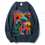 Unisex Yayoi Kusama Multicolor Mushroom Printed Sweatshirt