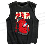 Unisex Akira Printed Washed Tank Top