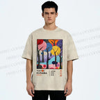 Unisex Yayoi Kusama Trees Printed Washed Tee