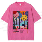 Unisex Yayoi Kusama Trees Printed Washed Tee