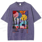 Unisex Yayoi Kusama Trees Printed Washed Tee