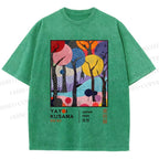 Unisex Yayoi Kusama Trees Printed Washed Tee