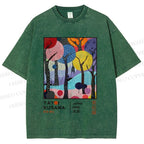 Unisex Yayoi Kusama Trees Printed Washed Tee