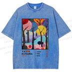 Unisex Yayoi Kusama Trees Printed Washed Tee