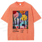 Unisex Yayoi Kusama Trees Printed Washed Tee