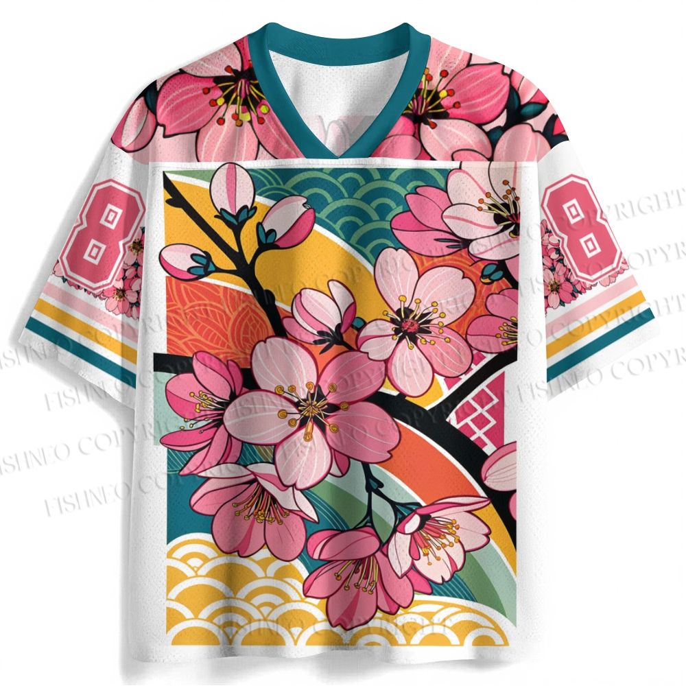 Japanese Wave Sakura Jersey Shirts