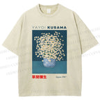 Unisex Yayoi Kusama Flowers Printed Washed Tee
