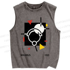 Unisex Bauhaus Geometry Printed Washed Tank Top