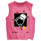 Unisex Bauhaus Geometry Printed Washed Tank Top