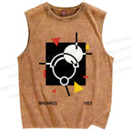 Unisex Bauhaus Geometry Printed Washed Tank Top