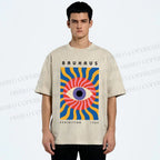 Unisex Bauhaus Geometric Eyes Printed Washed Tee