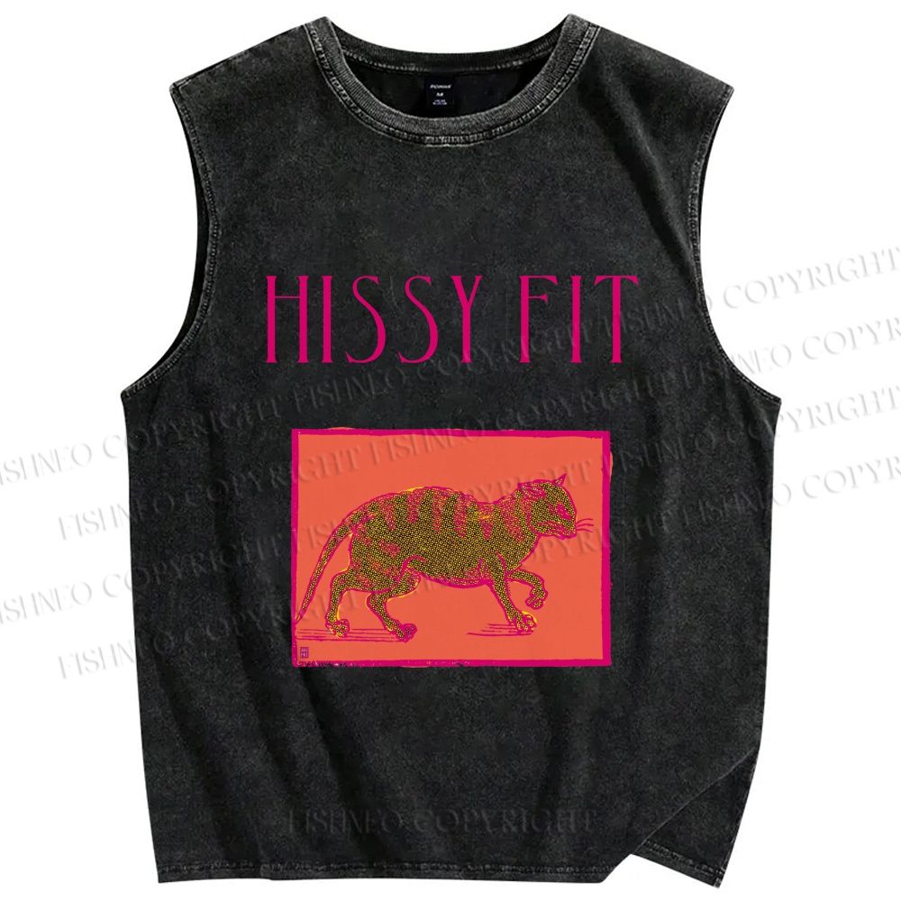 Unisex Hissy Fit Printed Washed Tank Top