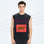 Unisex Hissy Fit Printed Washed Tank Top