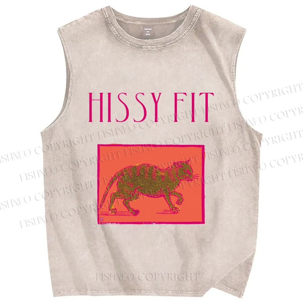 Unisex Hissy Fit Printed Washed Tank Top