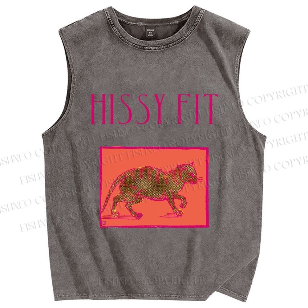 Unisex Hissy Fit Printed Washed Tank Top