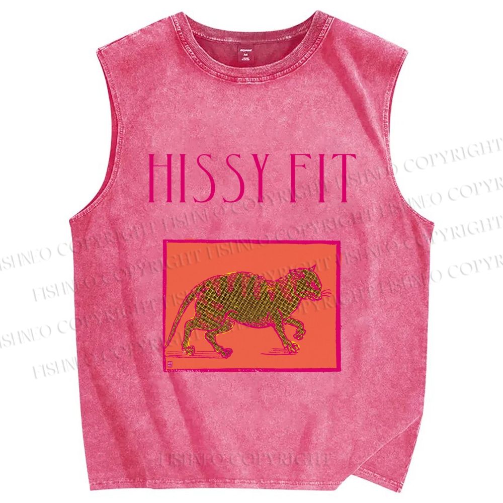 Unisex Hissy Fit Printed Washed Tank Top