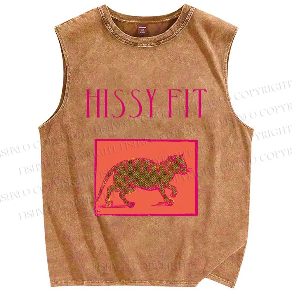 Unisex Hissy Fit Printed Washed Tank Top