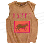 Unisex Hissy Fit Printed Washed Tank Top