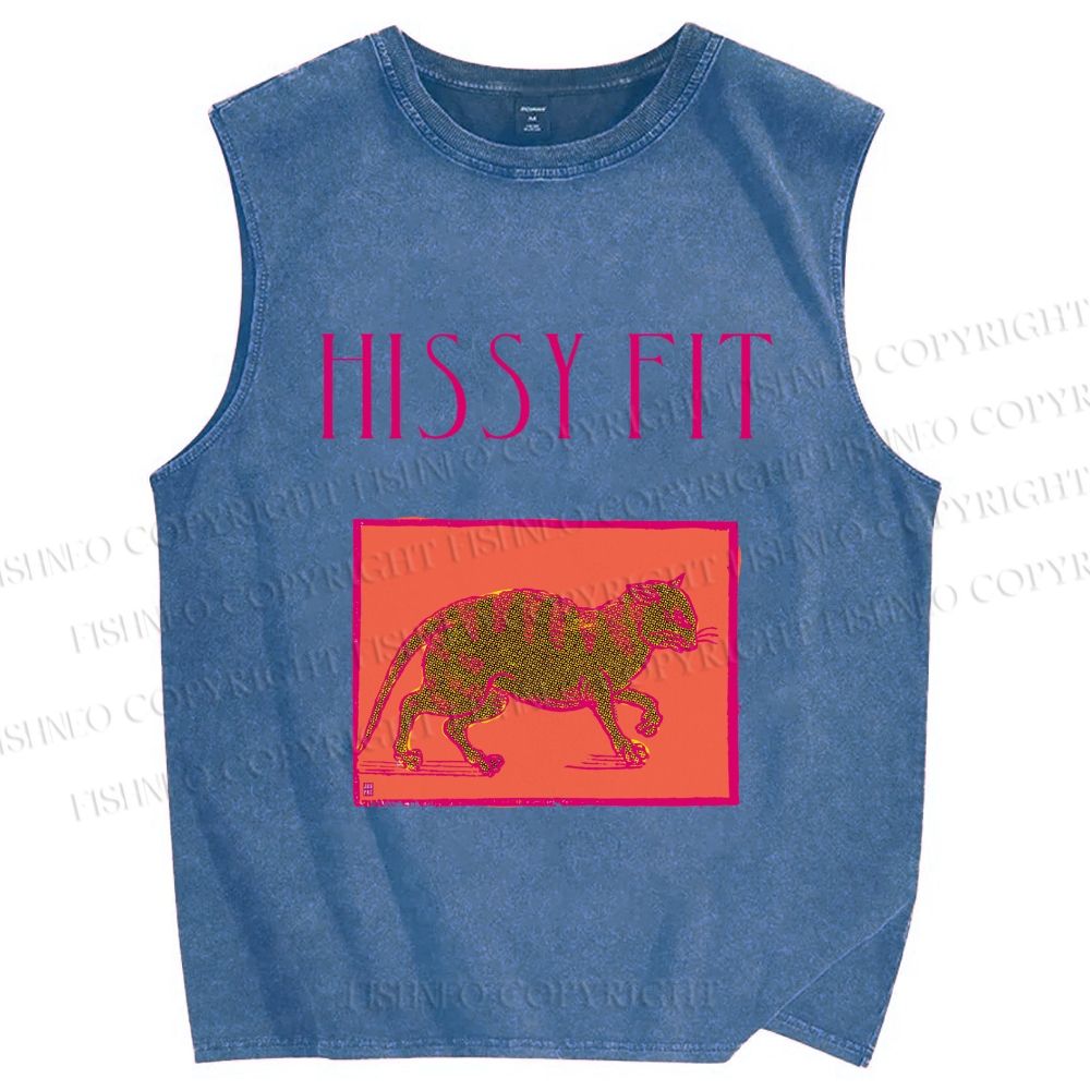 Unisex Hissy Fit Printed Washed Tank Top