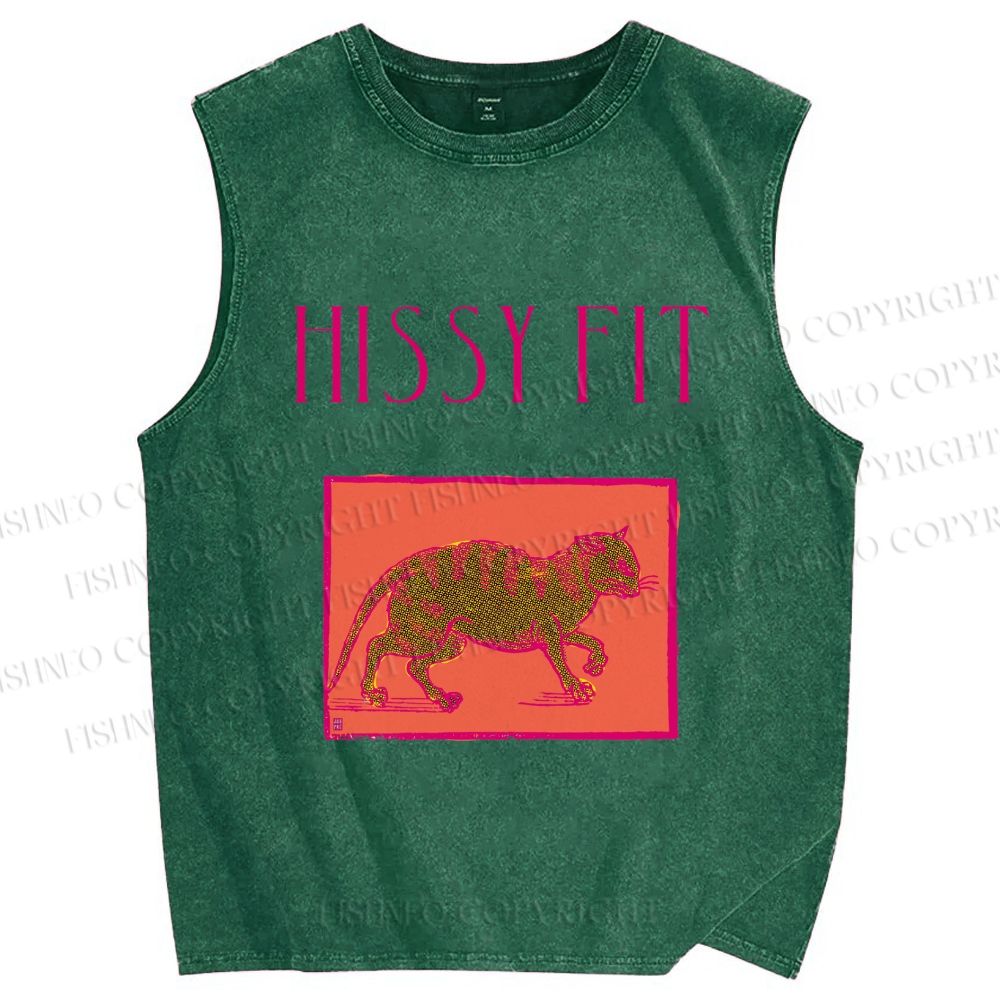 Unisex Hissy Fit Printed Washed Tank Top