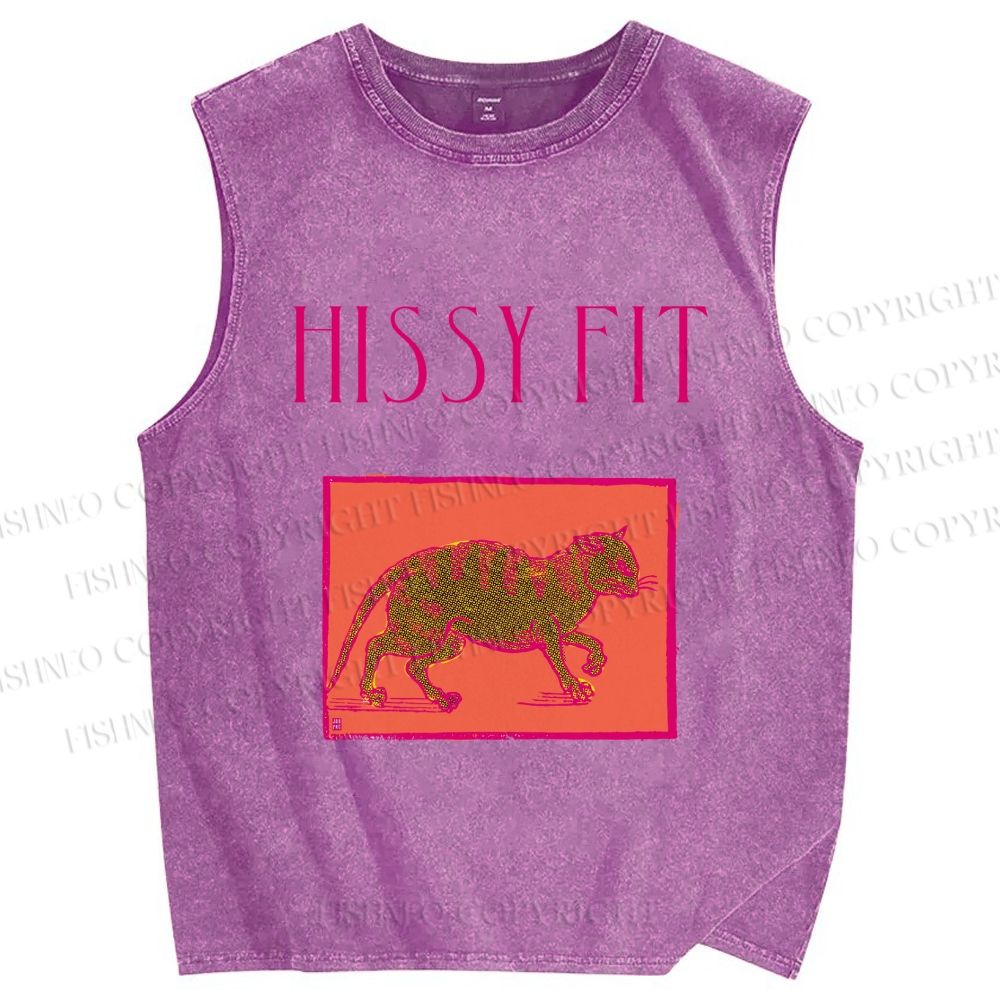 Unisex Hissy Fit Printed Washed Tank Top