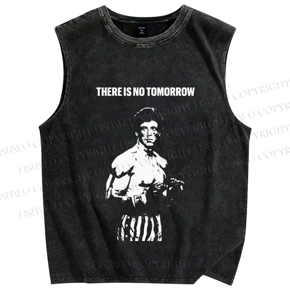 Unisex Rocky: There Is No Tomorrow Printed Washed Tank Top