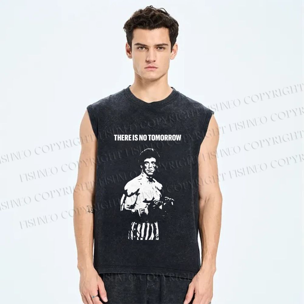 Unisex Rocky: There Is No Tomorrow Printed Washed Tank Top