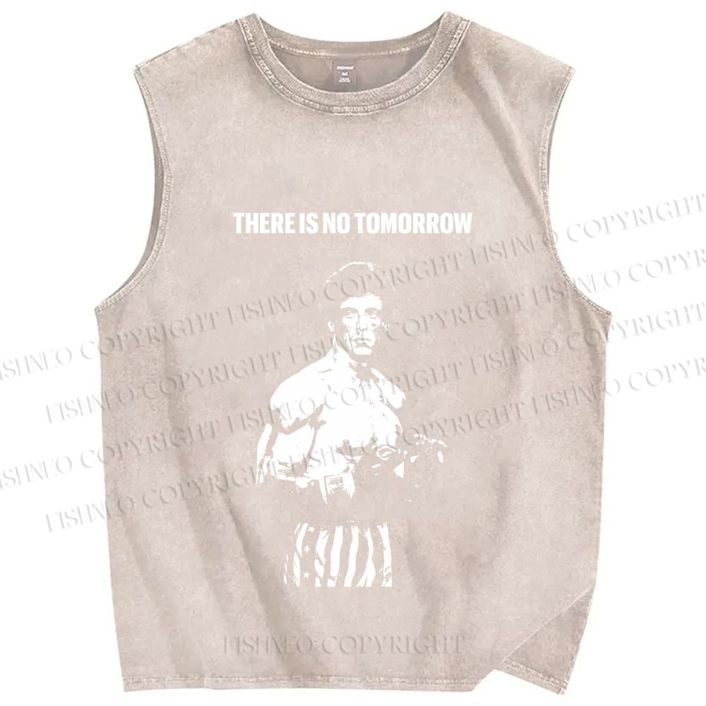 Unisex Rocky: There Is No Tomorrow Printed Washed Tank Top