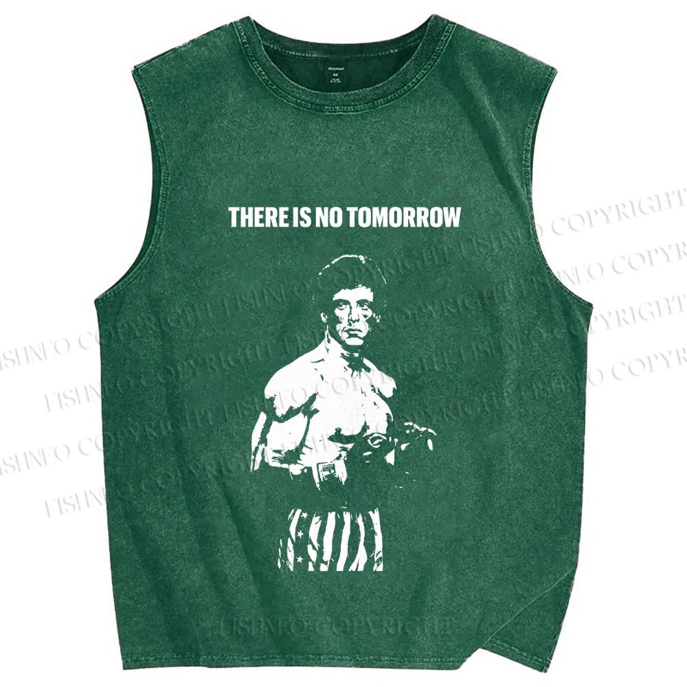 Unisex Rocky: There Is No Tomorrow Printed Washed Tank Top