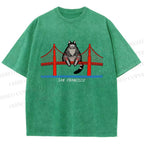 Unisex Project Hail Mary San Francisco Cat Printed Washed Tee