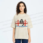 Unisex Project Hail Mary San Francisco Cat Printed Washed Tee