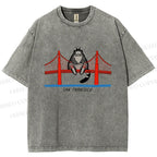 Unisex Project Hail Mary San Francisco Cat Printed Washed Tee