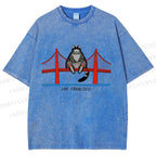Unisex Project Hail Mary San Francisco Cat Printed Washed Tee