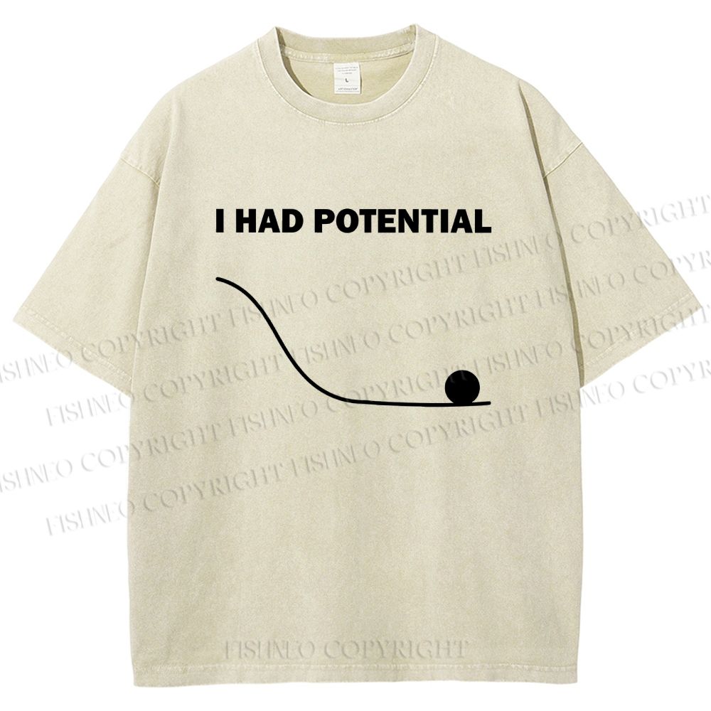 Unisex Project Hail Mary I Had Potential Printed Washed Tee