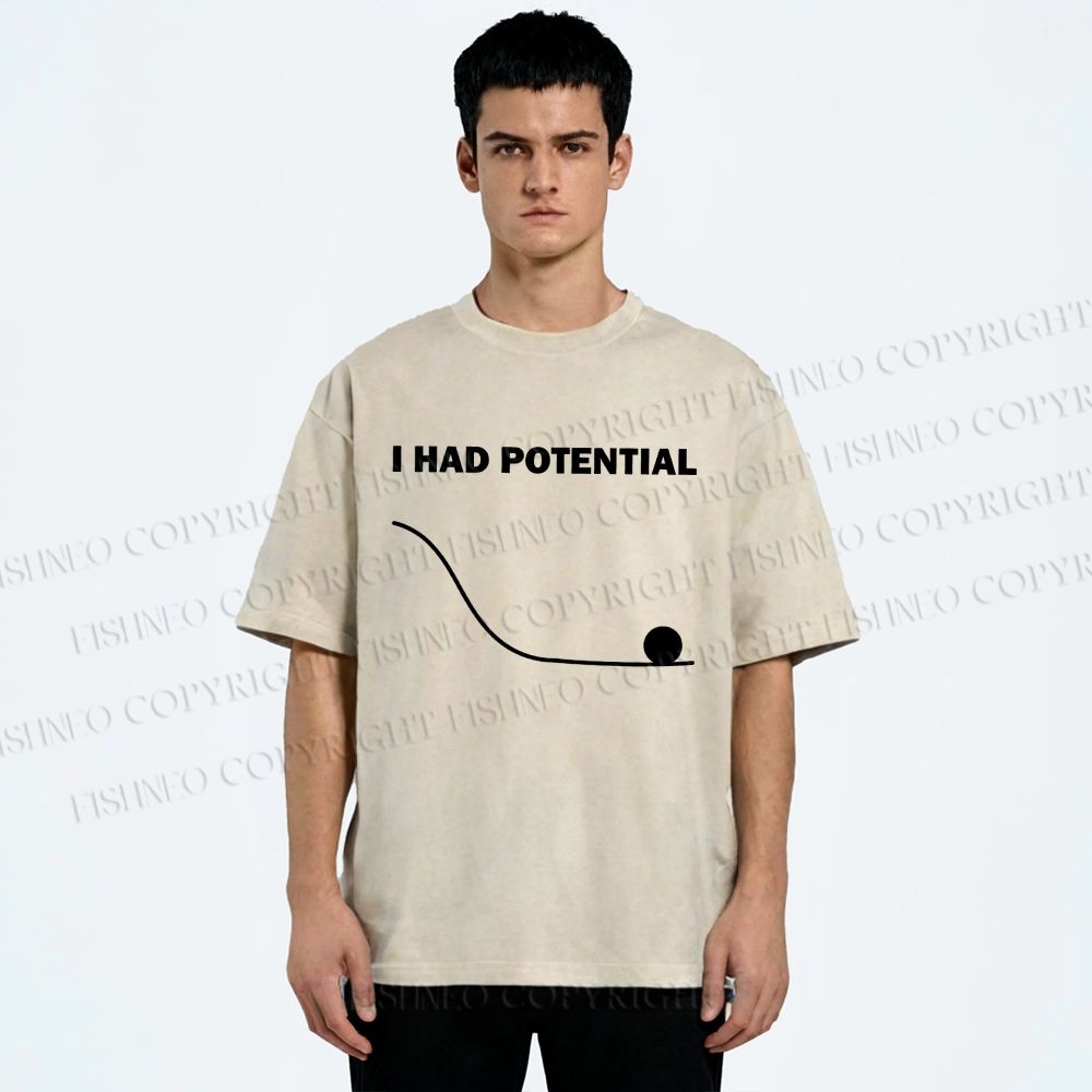 Unisex Project Hail Mary I Had Potential Printed Washed Tee