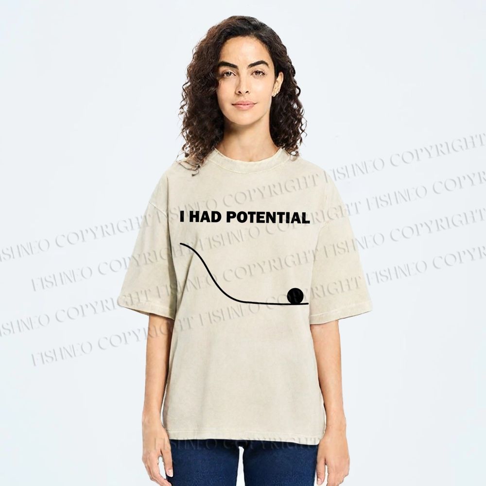 Unisex Project Hail Mary I Had Potential Printed Washed Tee