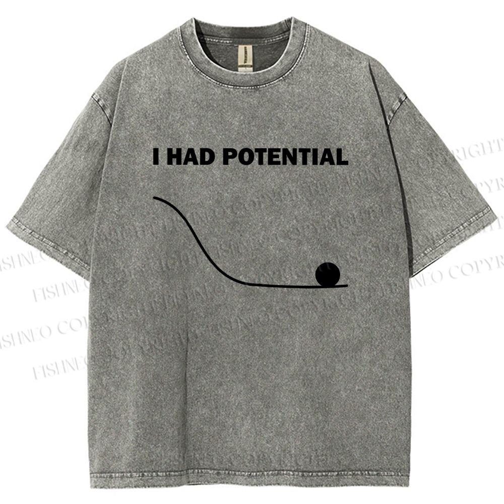 Unisex Project Hail Mary I Had Potential Printed Washed Tee