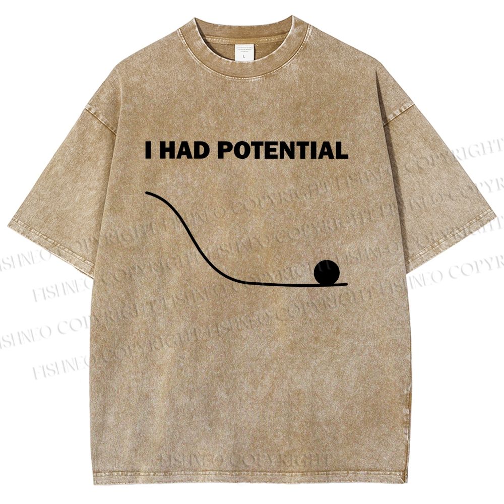 Unisex Project Hail Mary I Had Potential Printed Washed Tee