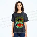 Unisex Koi Fish in Tank Printed Washed Tee