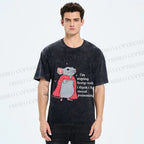 Unisex Mood Poisoning Stay Home Mouse Printed Washed Tee