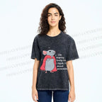 Unisex Mood Poisoning Stay Home Mouse Printed Washed Tee