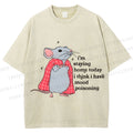 Unisex Mood Poisoning Stay Home Mouse Printed Washed Tee