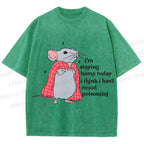 Unisex Mood Poisoning Stay Home Mouse Printed Washed Tee