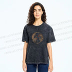 Unisex Two Tigers Printed Washed Tee