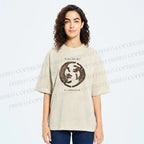 Unisex Two Tigers Printed Washed Tee