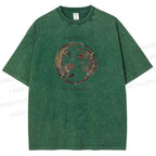Unisex Two Tigers Printed Washed Tee