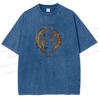 Unisex Two Tigers Printed Washed Tee