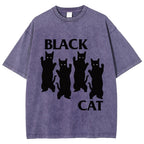 Four Black Cats Washed T-Shirt