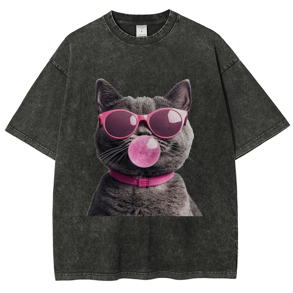 Holiday Cat Washed T-Shirt